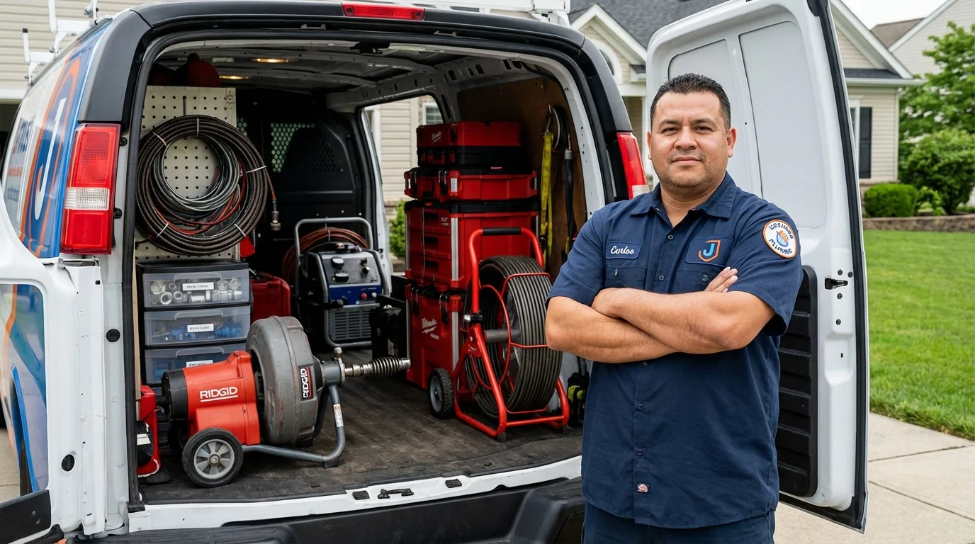 Professional drain cleaning equipment and Johns Plumbing LLC plumber in Heyburn