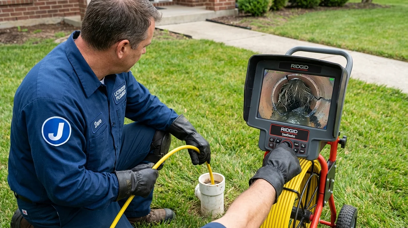 Sewer camera inspection being performed by Johns Plumbing LLC in Heyburn